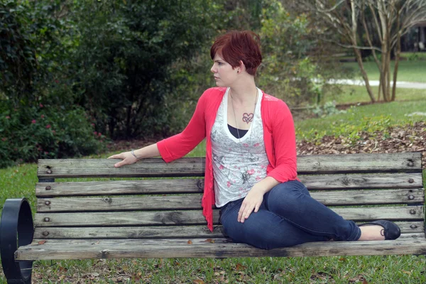 Cute Redhead Outdoors — Stock Photo, Image