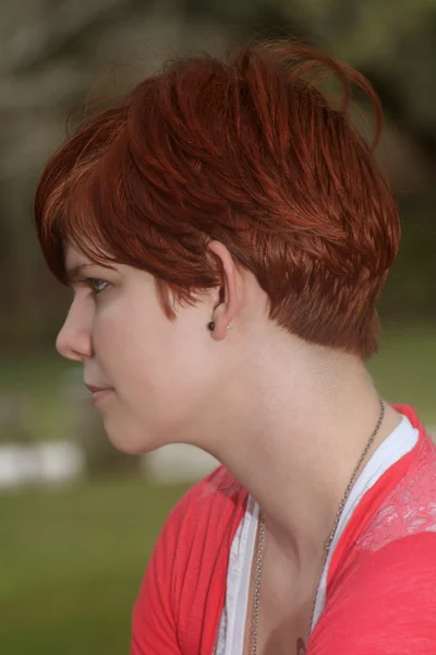 Cute Redhead Outdoors — Stock Photo, Image