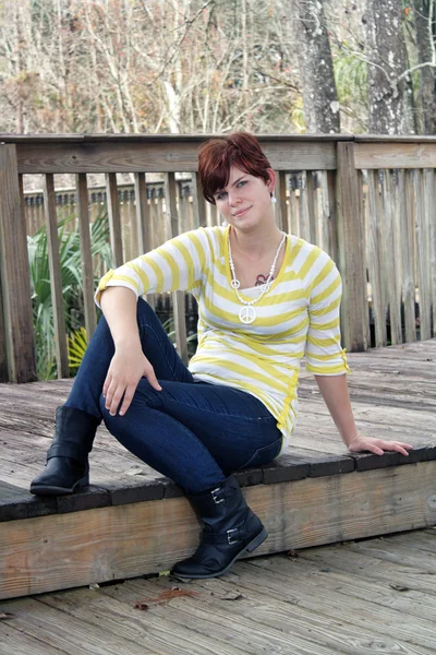 Cute Redhead Outdoors — Stock Photo, Image