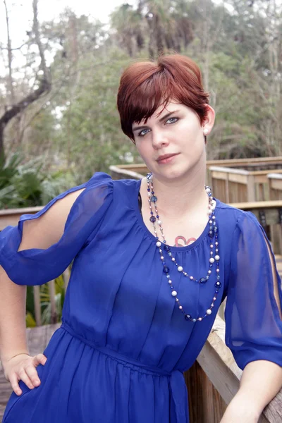 Cute Redhead Outdoors — Stock Photo, Image