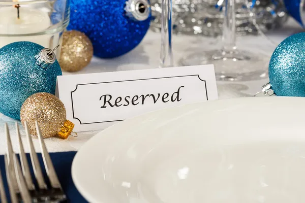 Reserved Holiday Table Setting Stock Picture