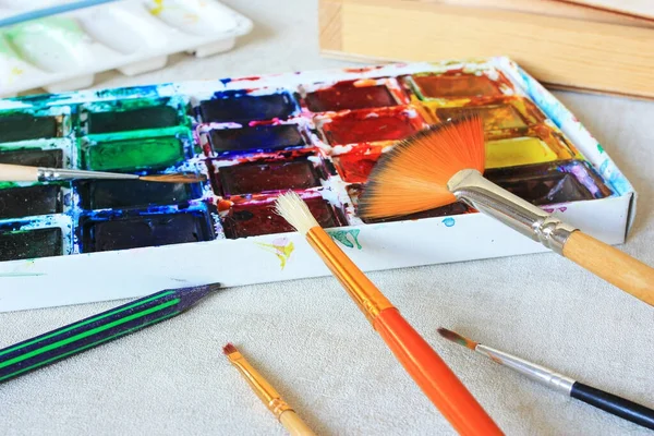 Brushes Paints Artists — Stock Photo, Image