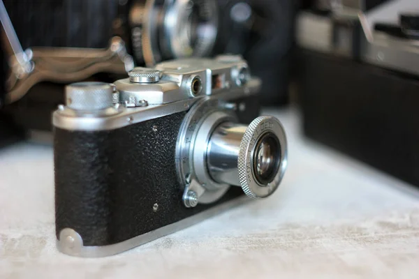 Vintage Távolságmérő Slr Filmkamerák — Stock Fotó