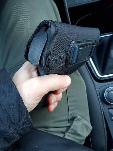 Man Holding Pistol His Hand — Stock Photo, Image