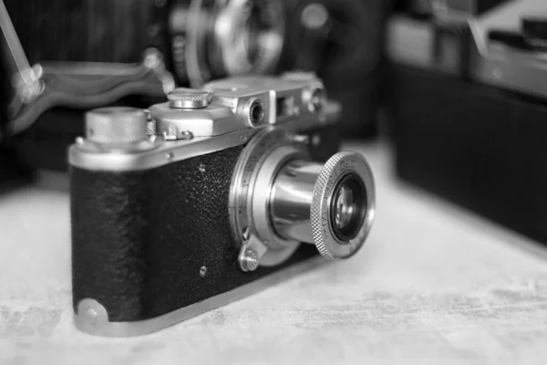 Vintage Rangefinder Slr Filmové Kamery — Stock fotografie