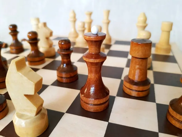 Svart Schack Queen Schackbrädet — Stockfoto