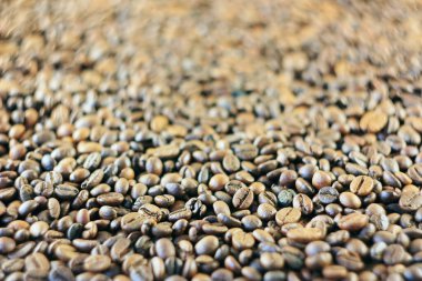 Kahve yapmak için kahverengi kahve çekirdekleri.