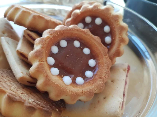 Cookies Και Μπισκότο Για Πρωινό — Φωτογραφία Αρχείου