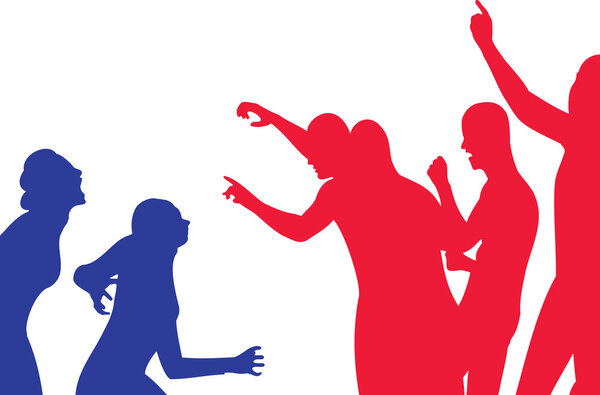 Конфликт - иллюстрация силуэта
