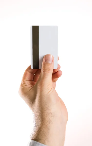 Tarjeta de mano, composición vertical de la tarjeta de crédito — Foto de Stock