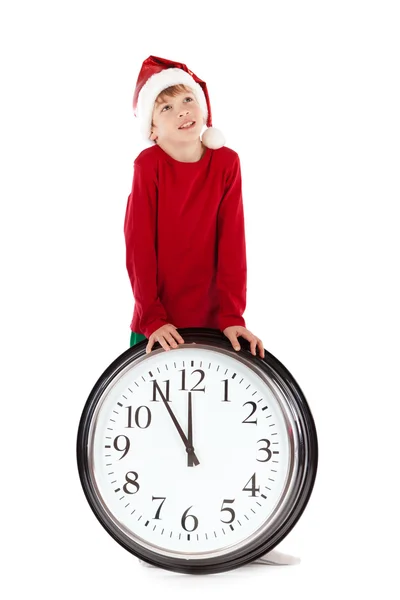 Boy in cap of Santa Claus — Stock Photo, Image