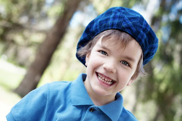 Closeup portrait of cute little boy laughing — Stock Photo, Image