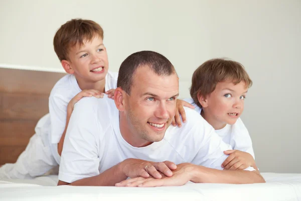 Portrait of happy father and sons — Stock Photo, Image