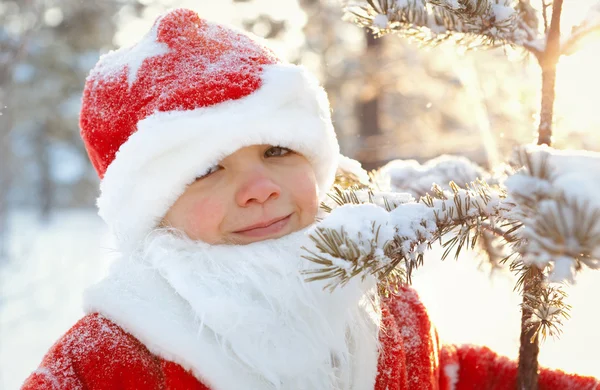 Portret van jongen verkleed als santa — Stockfoto