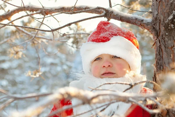 Porträt eines als Weihnachtsmann verkleideten Jungen — Stockfoto