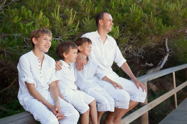 Portrait of father and three sons — Stock Photo, Image