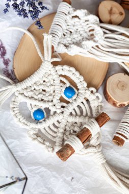 makrome kordon baykuş paneli, ev dekorasyonu