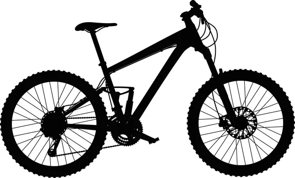 Bicicleta de montaña con suspensión completa — Vector de stock