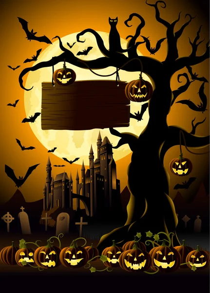 Noite de Halloween — Vetor de Stock