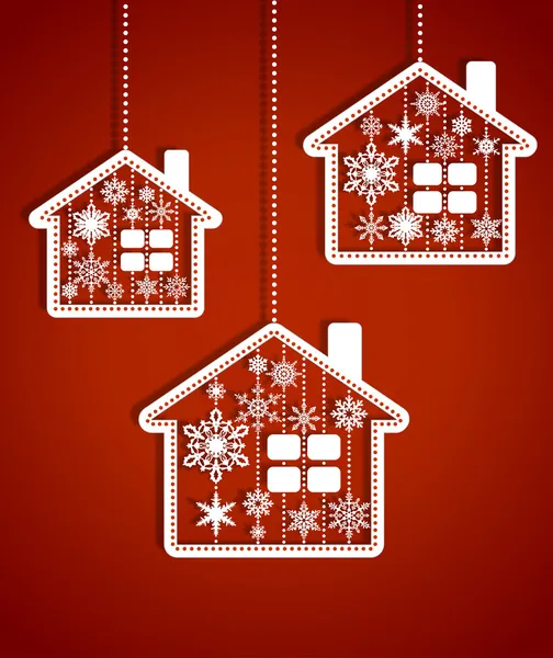 Christmas houses — Stock Vector