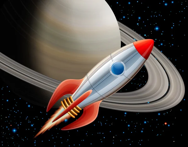 Rocket in space — Stock Vector