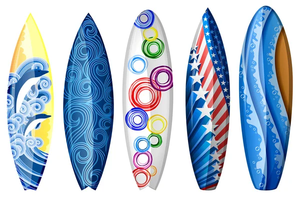 Ensemble de planches de surf — Image vectorielle