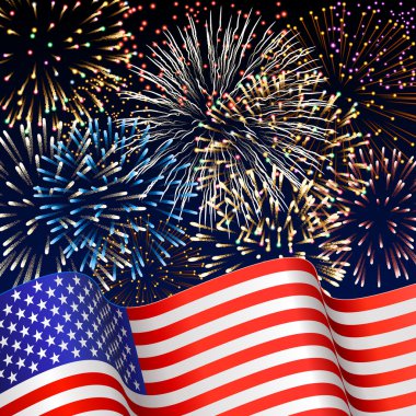 fireworks ile vatansever arka plan