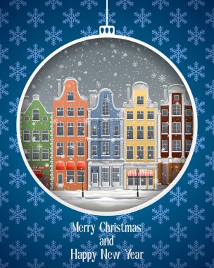 Avrupa şehri ile tebrik kartı