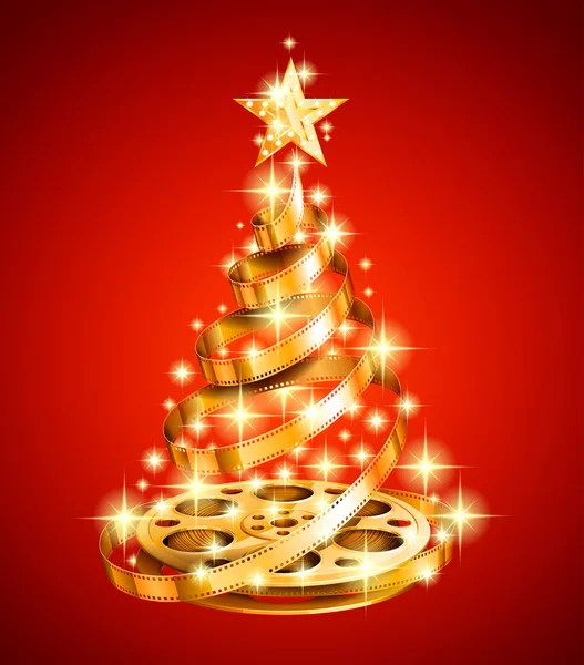 Altın film şeridi Noel ağacı