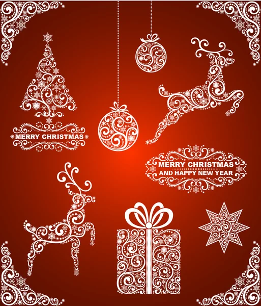 Abstract christmas symbols — Stock Vector