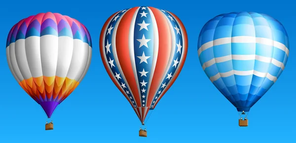 Globos de aire caliente set tres — Vector de stock