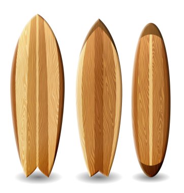 Wooden surfboards clipart