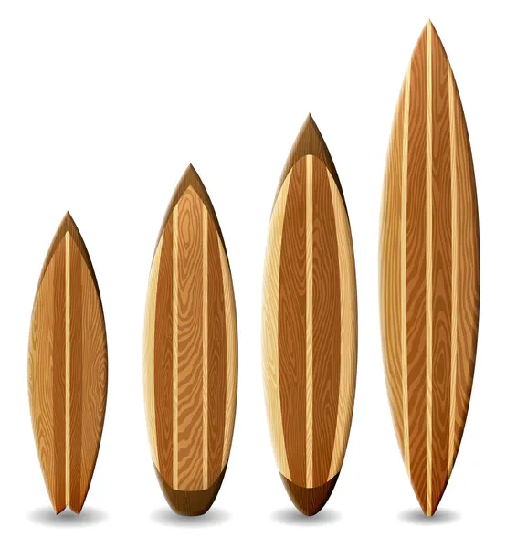 Planches de surf en bois — Image vectorielle