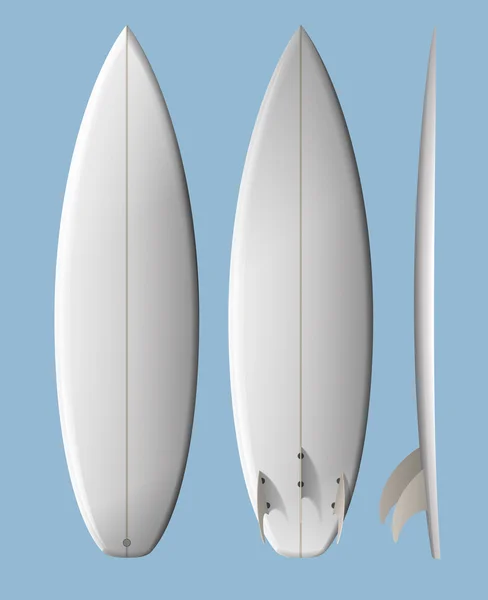 Tabla de surf blanca limpia — Vector de stock