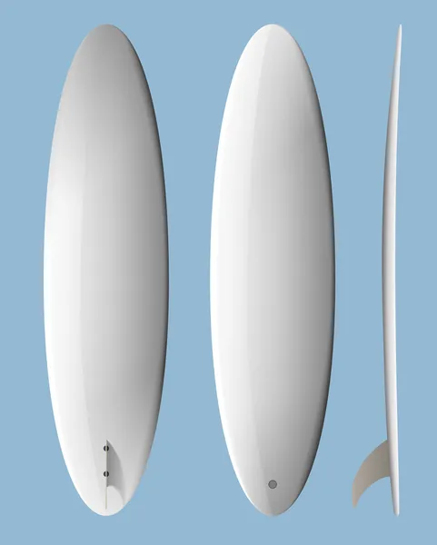 Tabla de surf blanca limpia — Archivo Imágenes Vectoriales