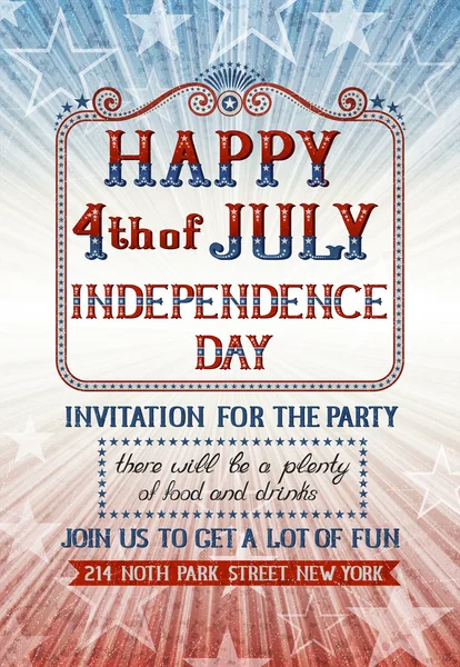 Fourth of july invitation — Stock Vector