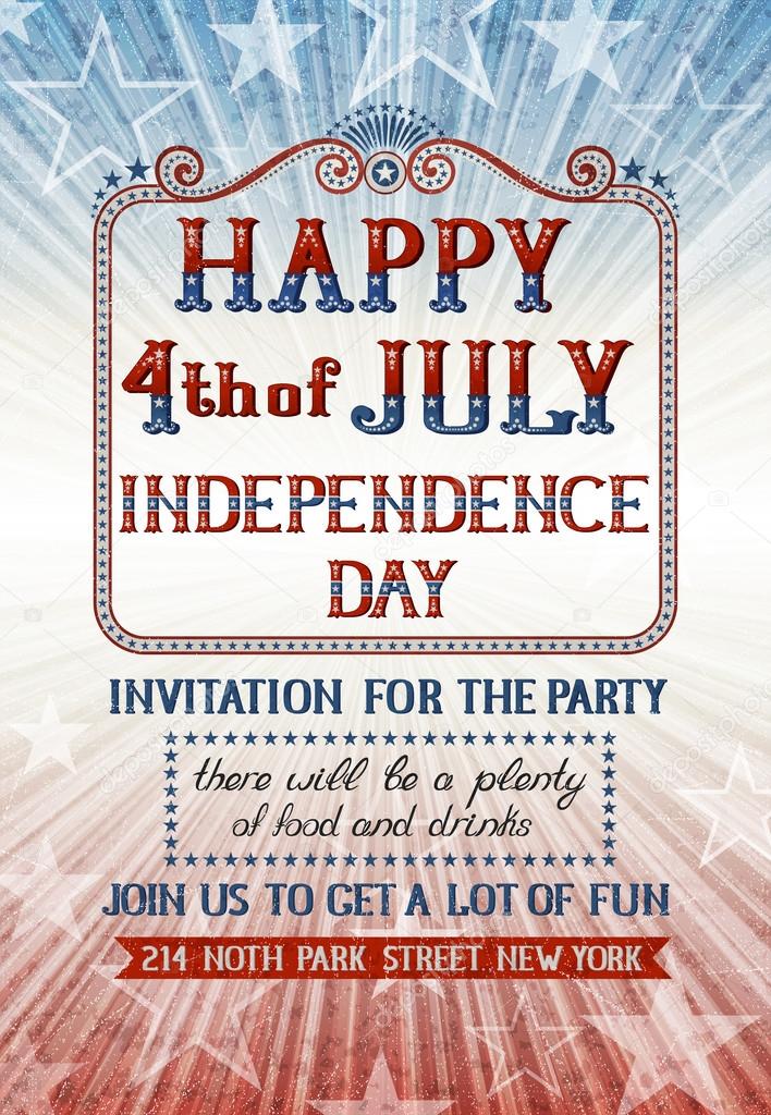 Fourth of july invitation