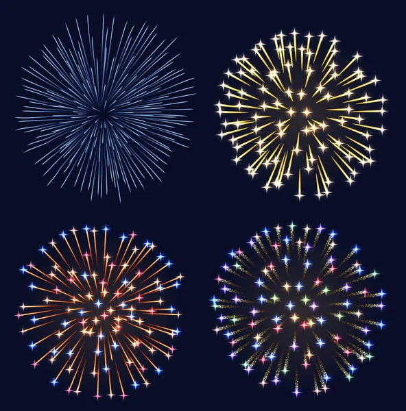 Set of fireworks — Stock Vector