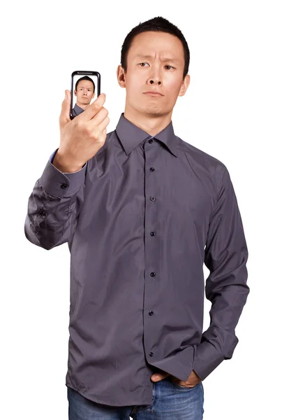 Hombre asiático haciendo un avatar —  Fotos de Stock