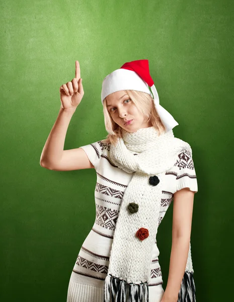 Frau wartet auf Weihnachten — Stockfoto