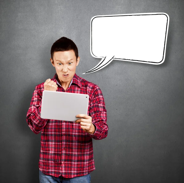 Asian Man With Touch Pad — Stock Photo, Image