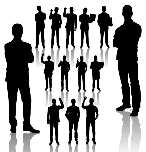 Business Man Silhouettes — Stock Vector