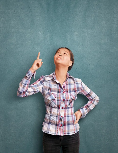 Asian Girl With Finger — Stock Photo, Image