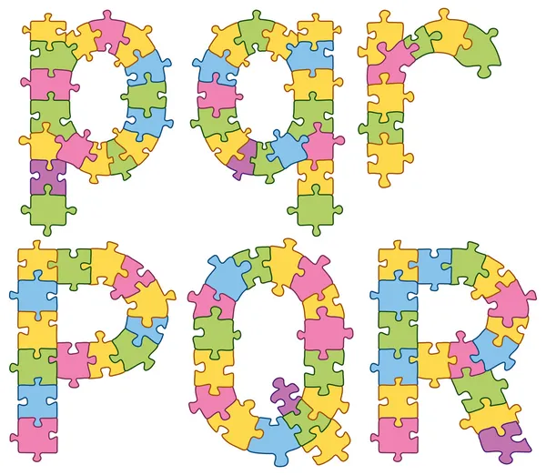 Rompecabezas letras del alfabeto — Archivo Imágenes Vectoriales