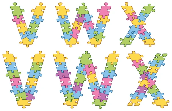 Pussel pussel alfabetet bokstäver — Stock vektor