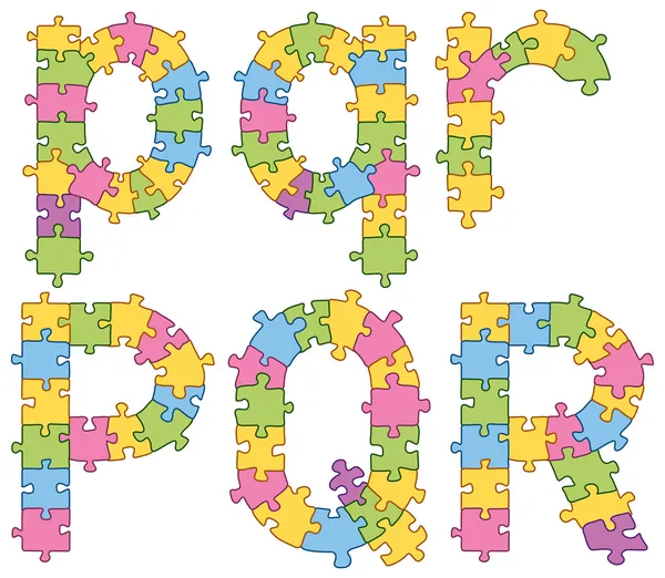 Puzzle Jigsaw alfabeto letras — Vetor de Stock
