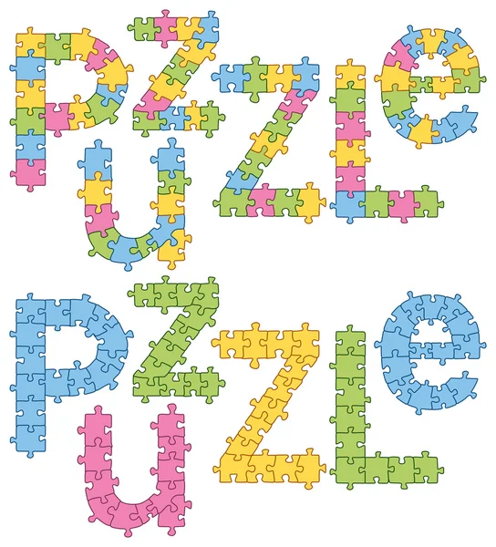 Puzzle Palabra Puzzle — Vector de stock