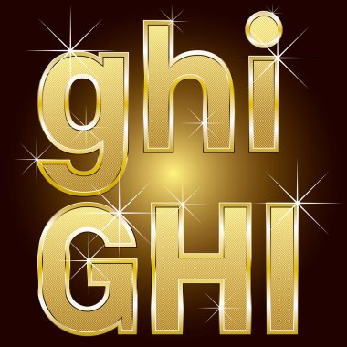 Altın harfler ve sayılar büyük ve küçük