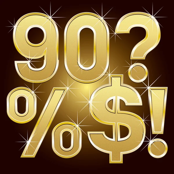 Altın harfler ve sayılar büyük ve küçük