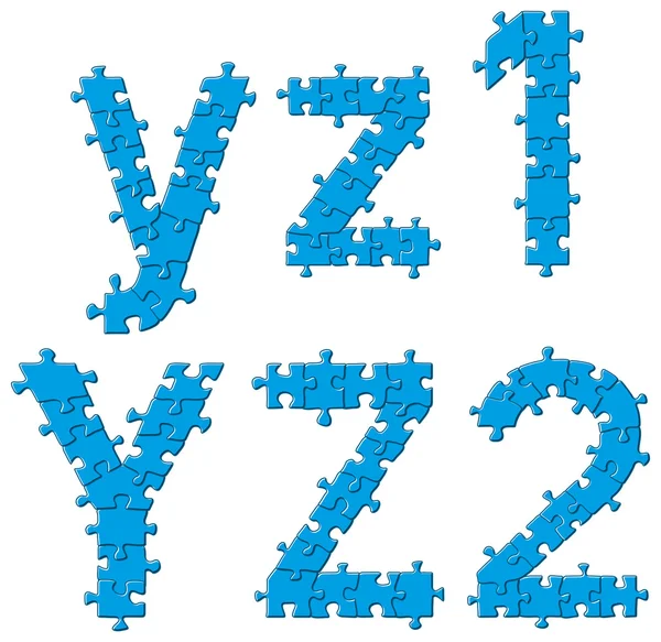 Puzzle-Buchstaben aus dem Alphabet — Stockvektor